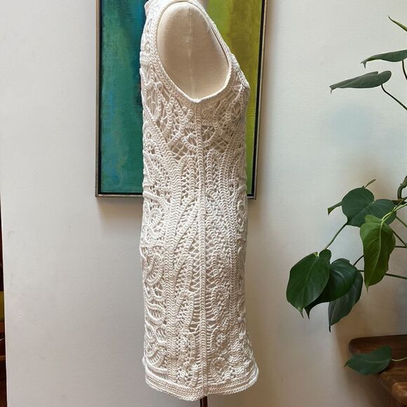 Skies are Blue White Crochet Dress Size S/M - Picture 5 of 13